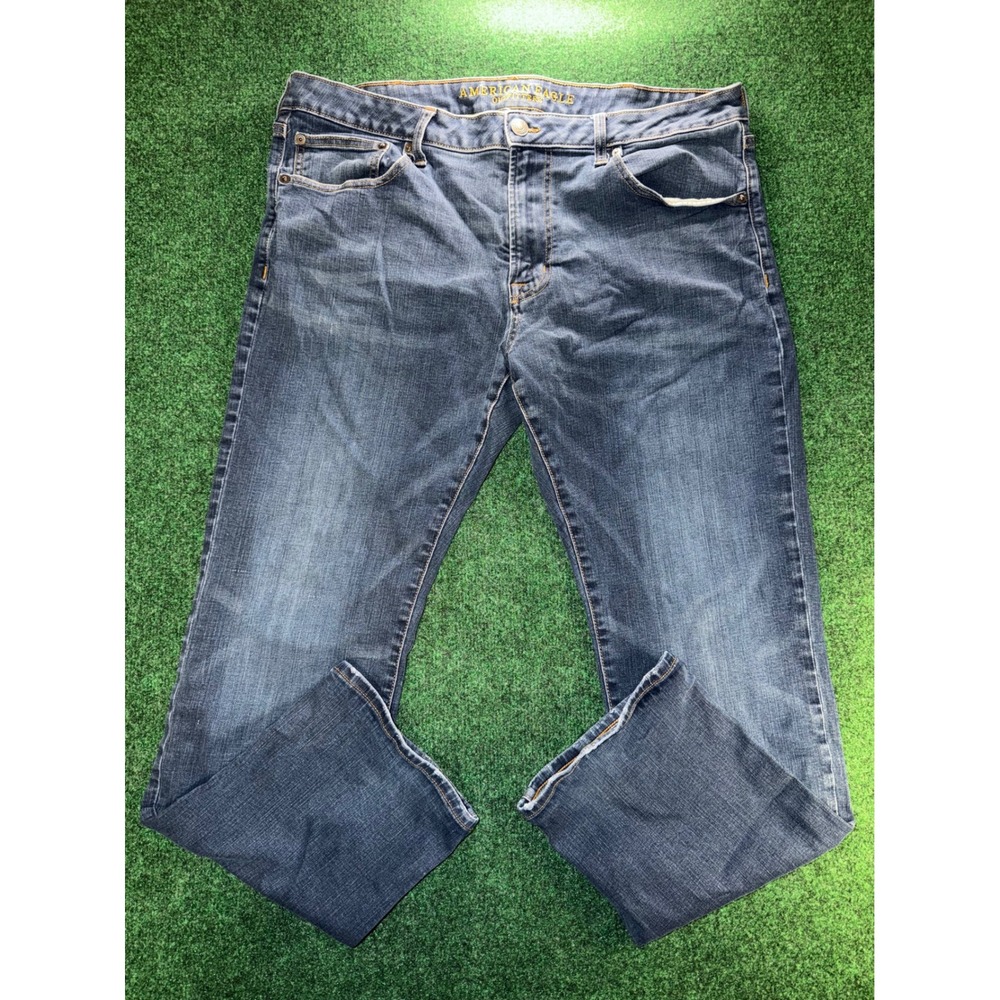 American Eagle Original Straight Extreme Flex Jeans Blue 38x32 Mens Denim